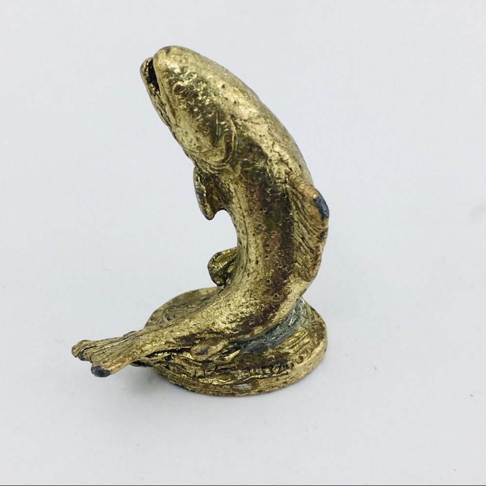 Metzke vintage pewter trout figurine